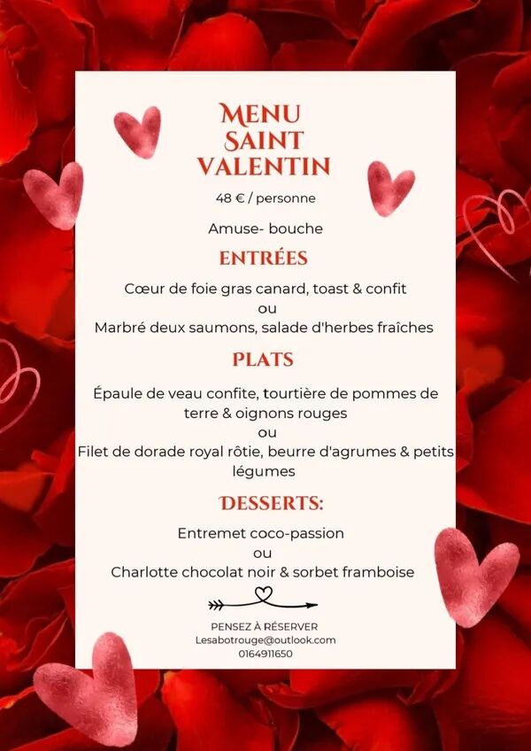 Menu de la Saint-Valentin