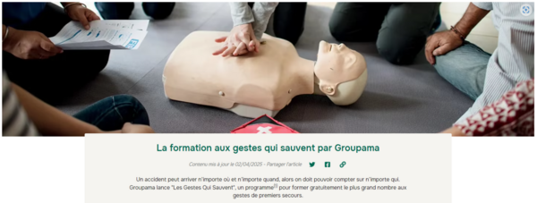 GROUPAMA - Gestes de 1ers secours - Session LIMOURS 13 Mai 2026 et 23 Septembre 2026